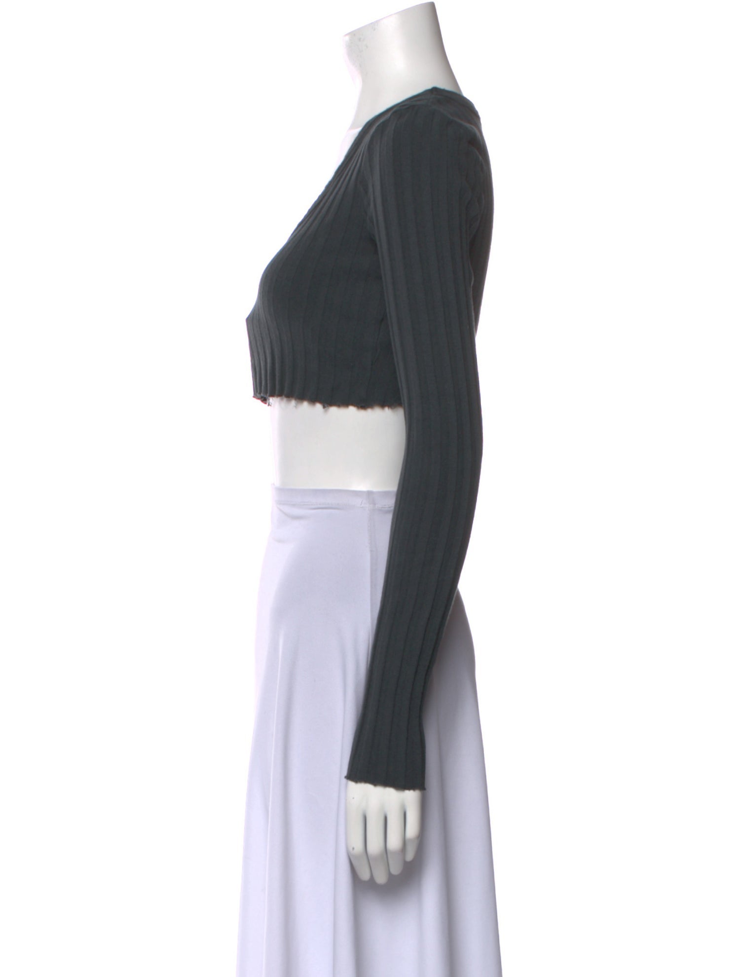 Cotton Citizen Scoop Neck Long Sleeve Crop Top