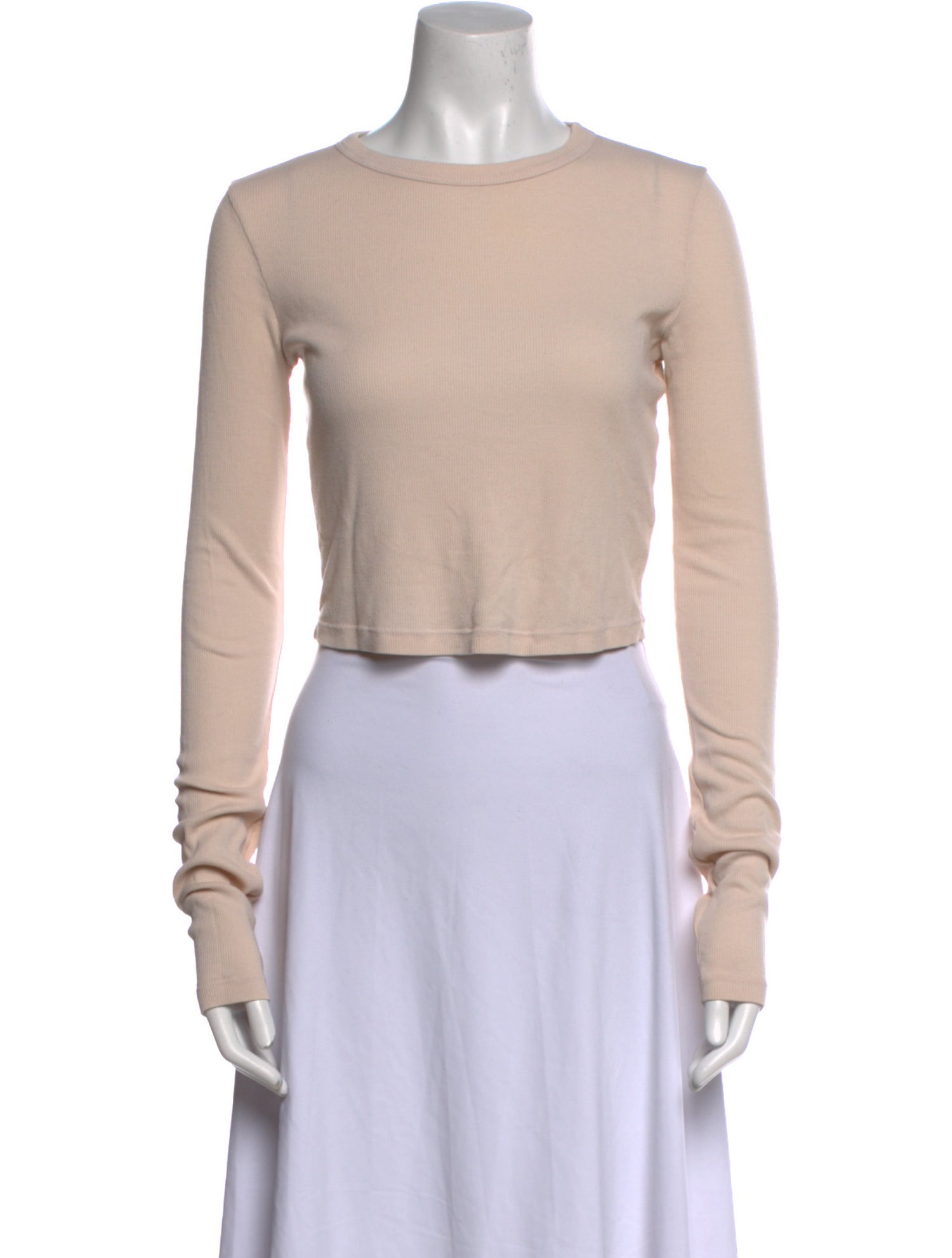 Cotton Citizen Scoop Neck Long Sleeve Crop Top