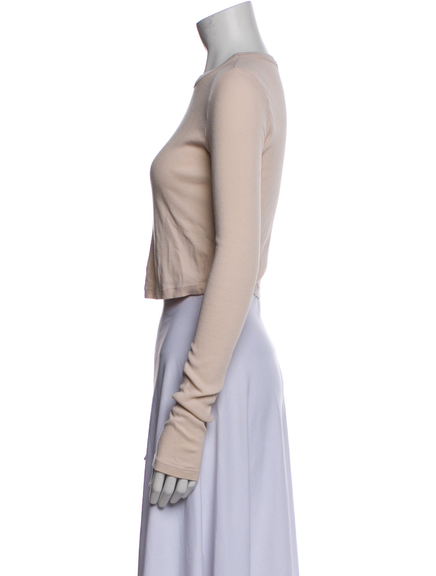 Cotton Citizen Scoop Neck Long Sleeve Crop Top