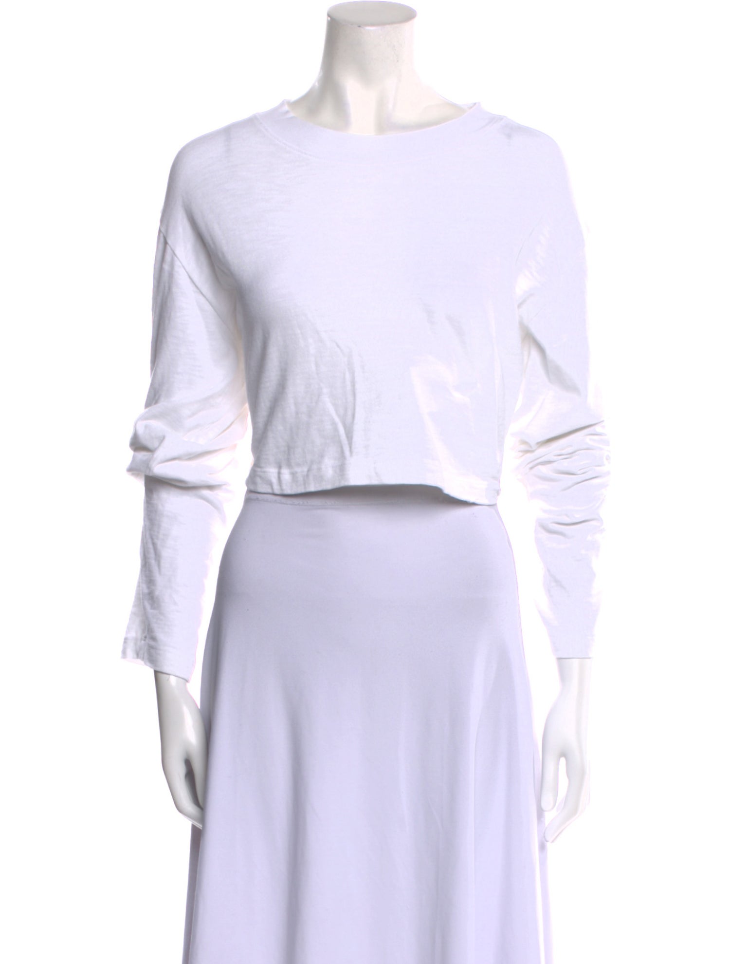 Cotton Citizen Bateau Neckline Long Sleeve Crop Top