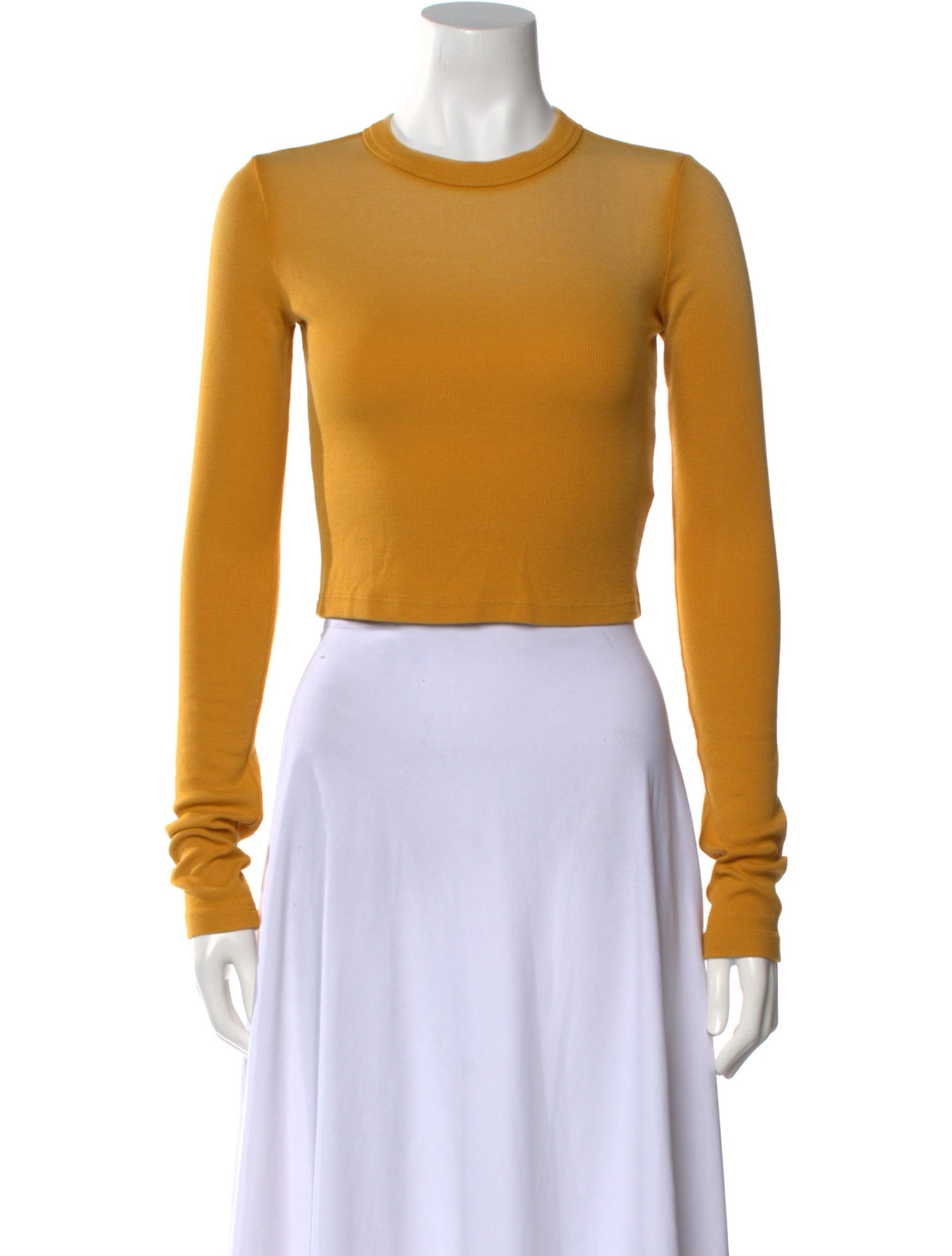 Cotton Citizen Crew Neck Long Sleeve Crop Top