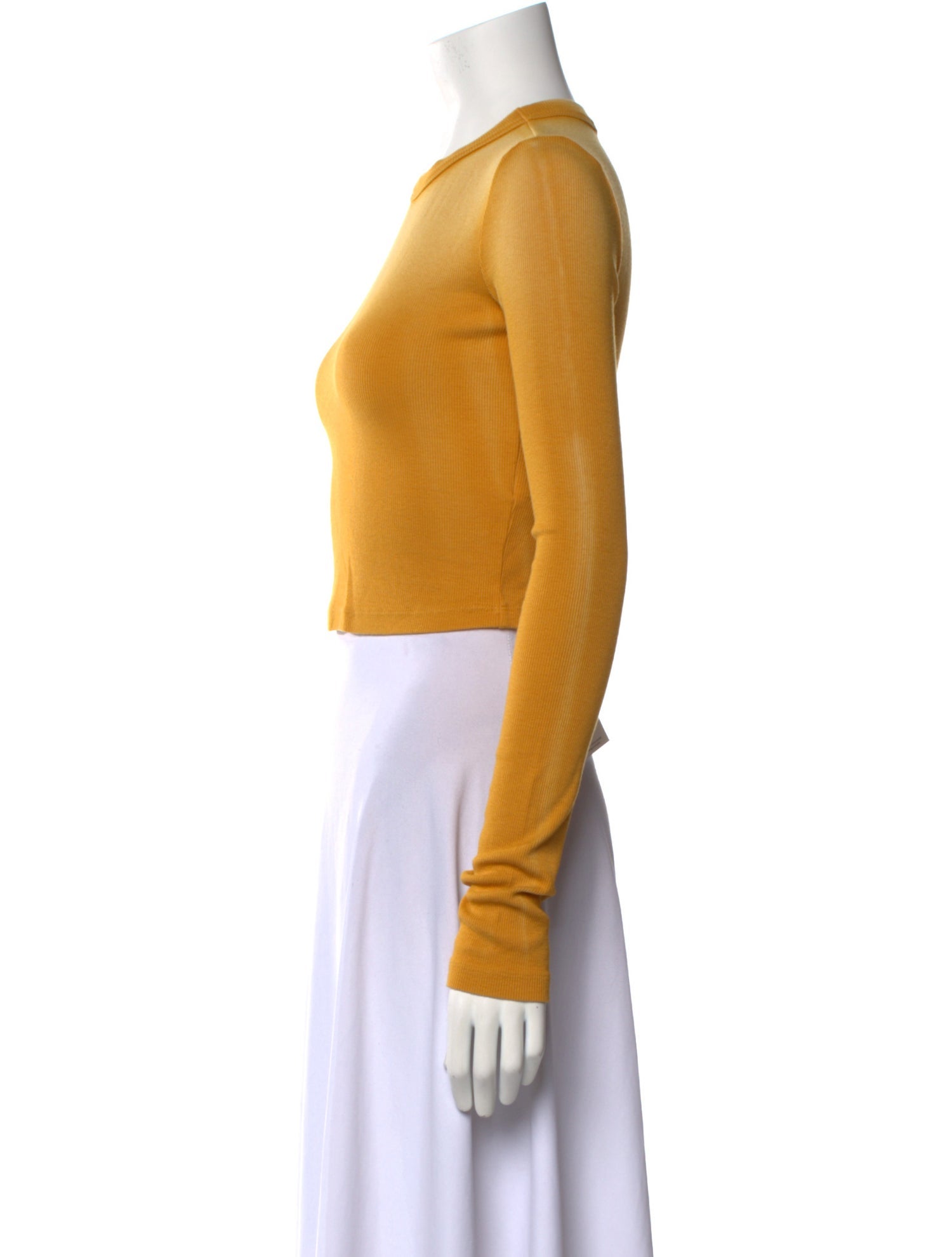 Cotton Citizen Crew Neck Long Sleeve Crop Top