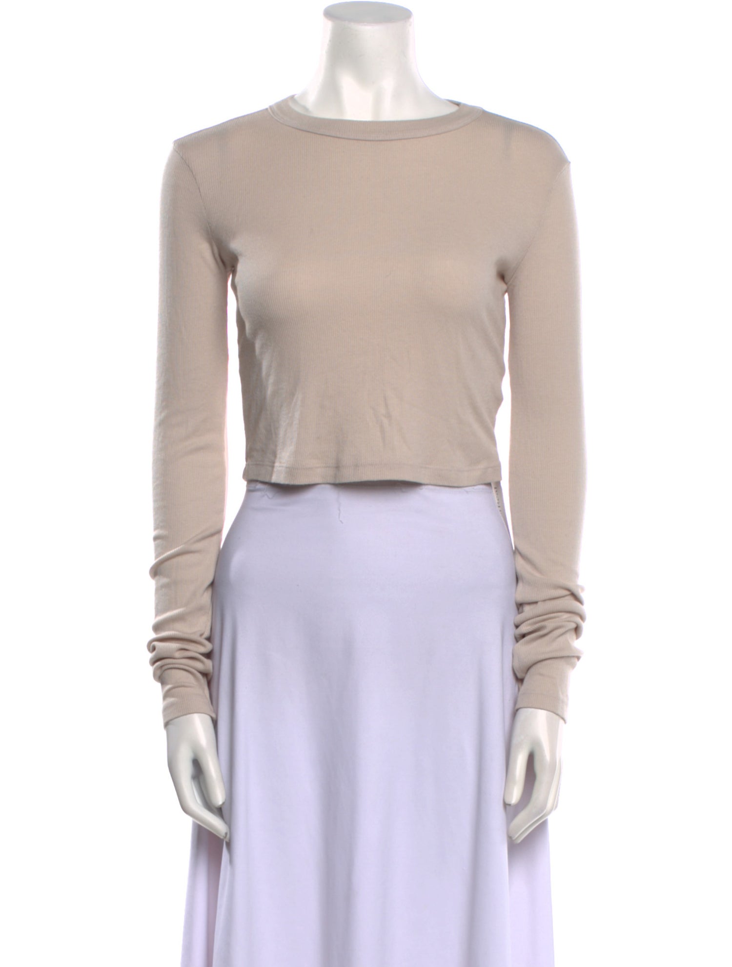 Cotton Citizen Bateau Neckline Long Sleeve Crop Top