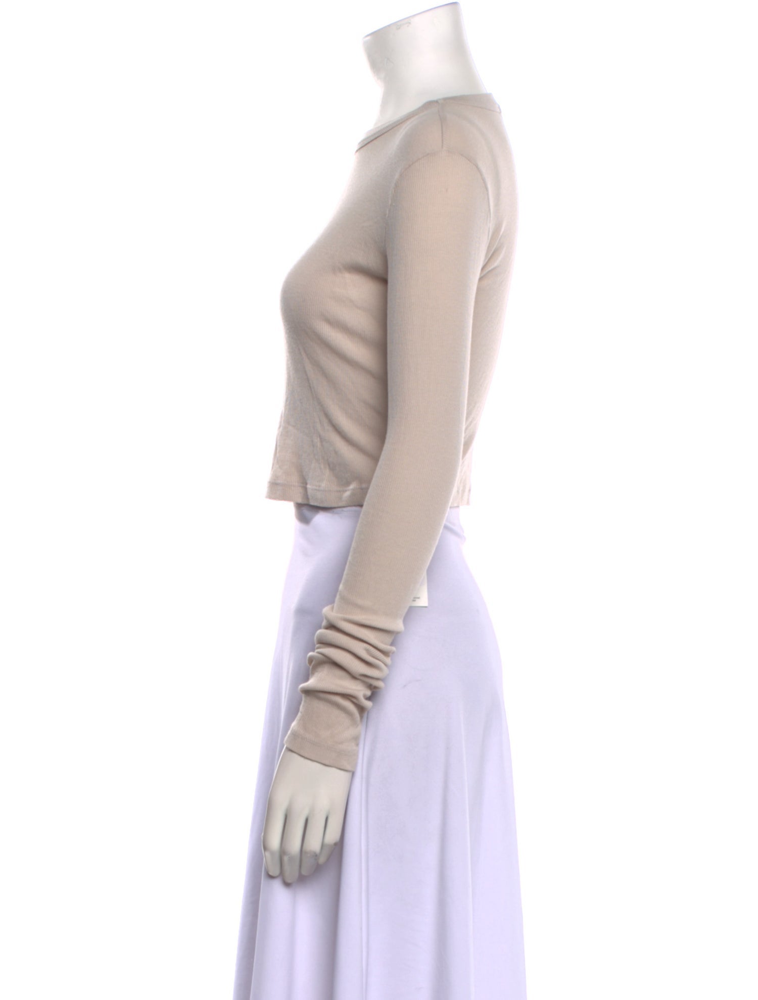 Cotton Citizen Bateau Neckline Long Sleeve Crop Top