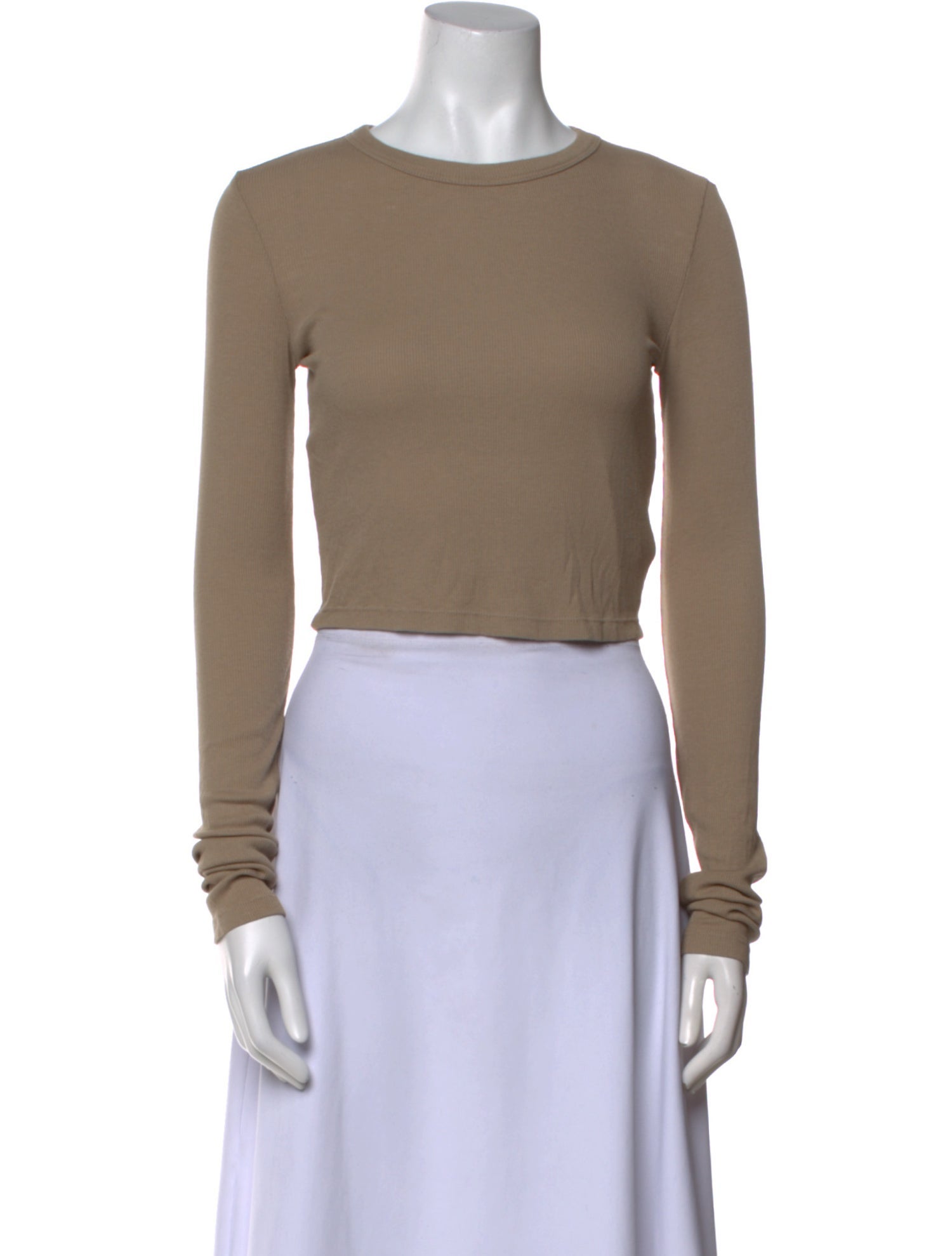 Cotton Citizen Bateau Neckline Long Sleeve Crop Top