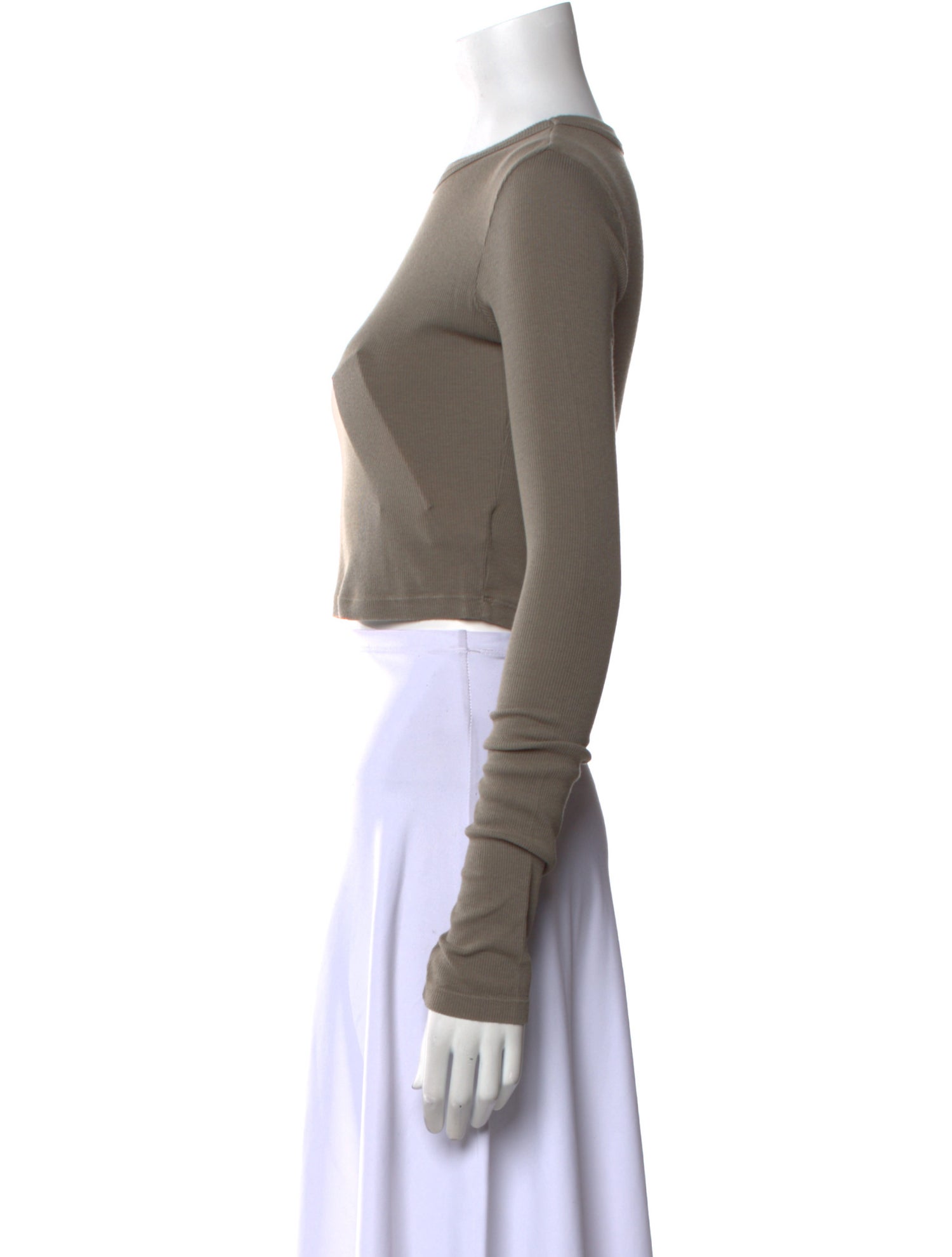 Cotton Citizen Crew Neck Long Sleeve Crop Top