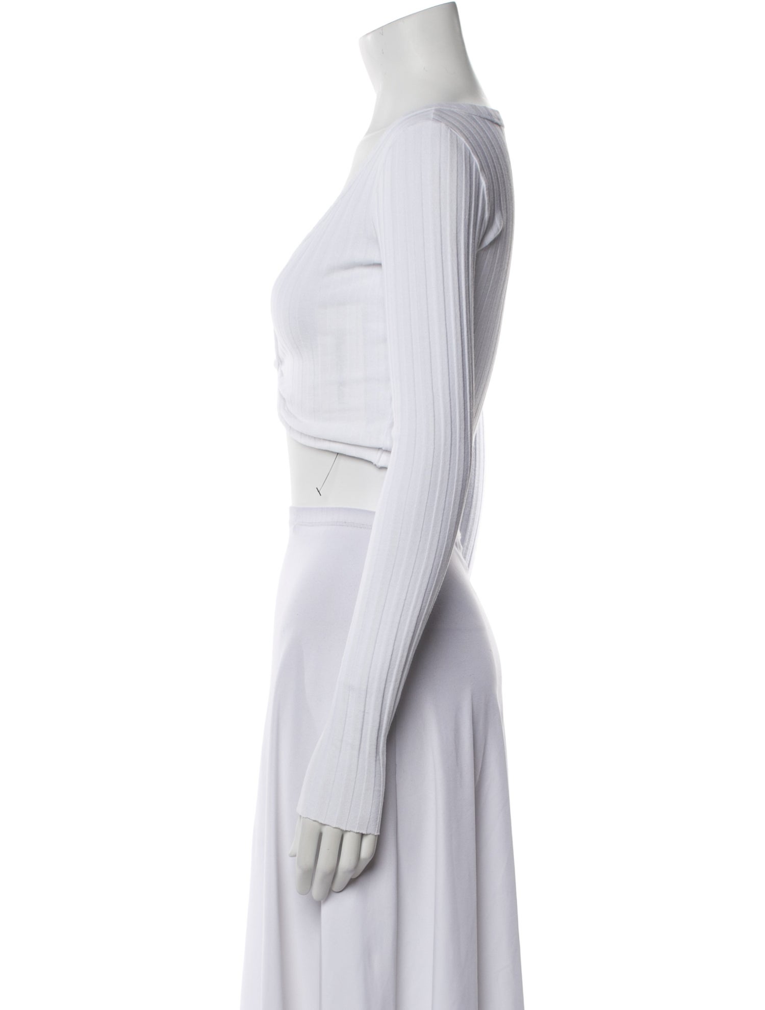 Cotton Citizen V-Neck Long Sleeve Crop Top