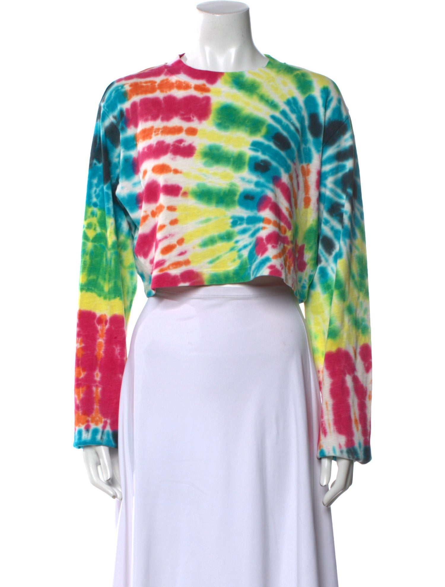 Cotton Citizen Tie-Dye Print Crew Neck Crop Top