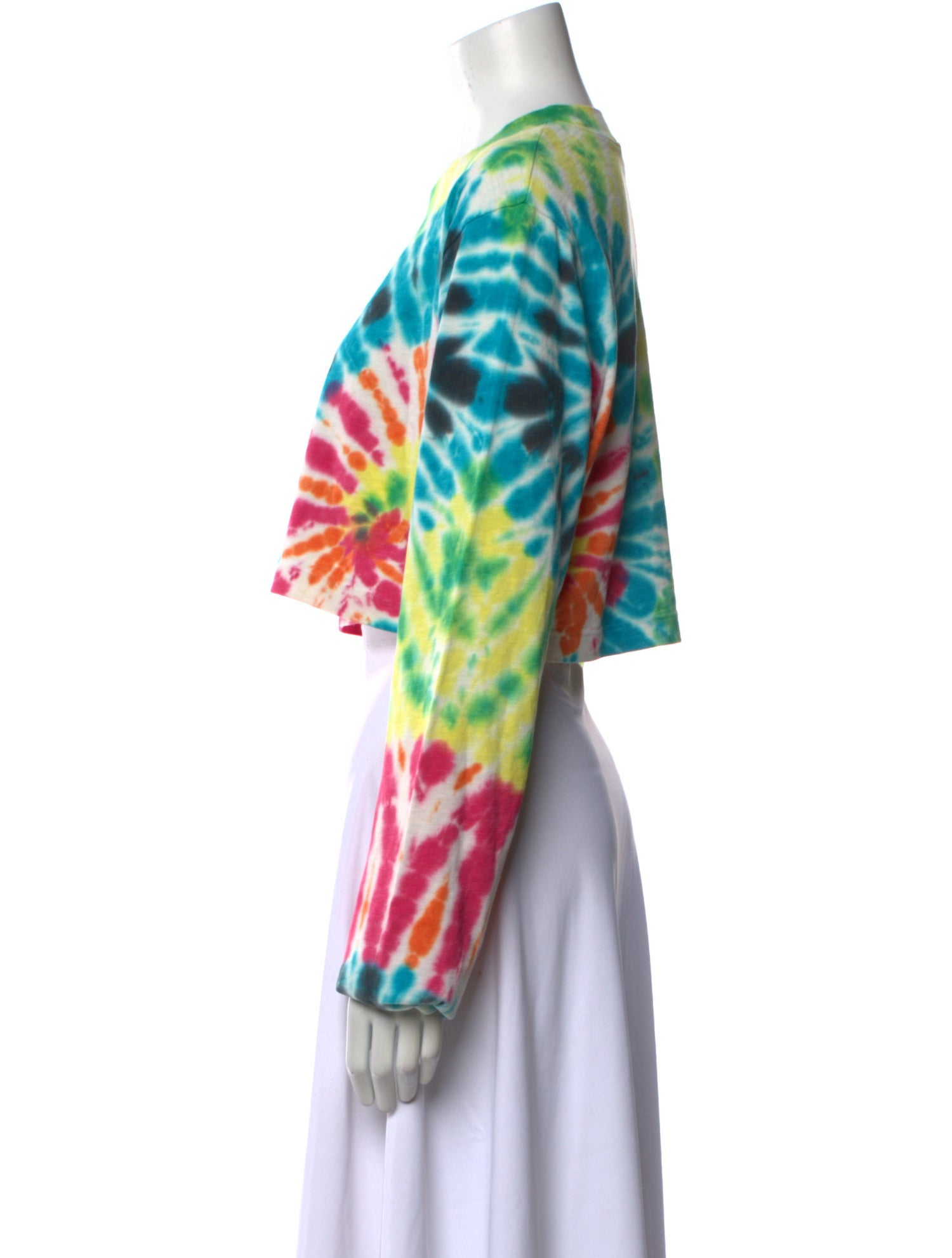 Cotton Citizen Tie-Dye Print Crew Neck Crop Top