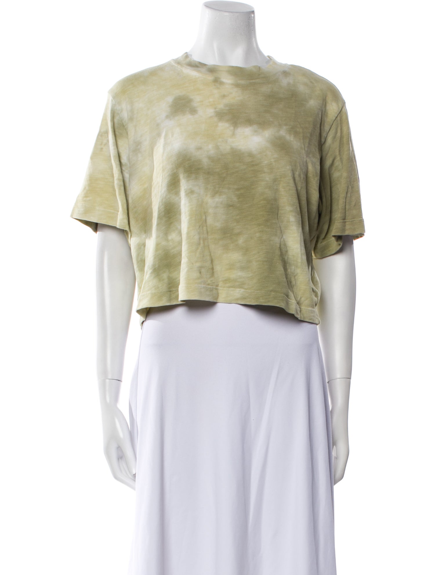 Cotton Citizen Tie-Dye Print Bateau Neckline Crop Top