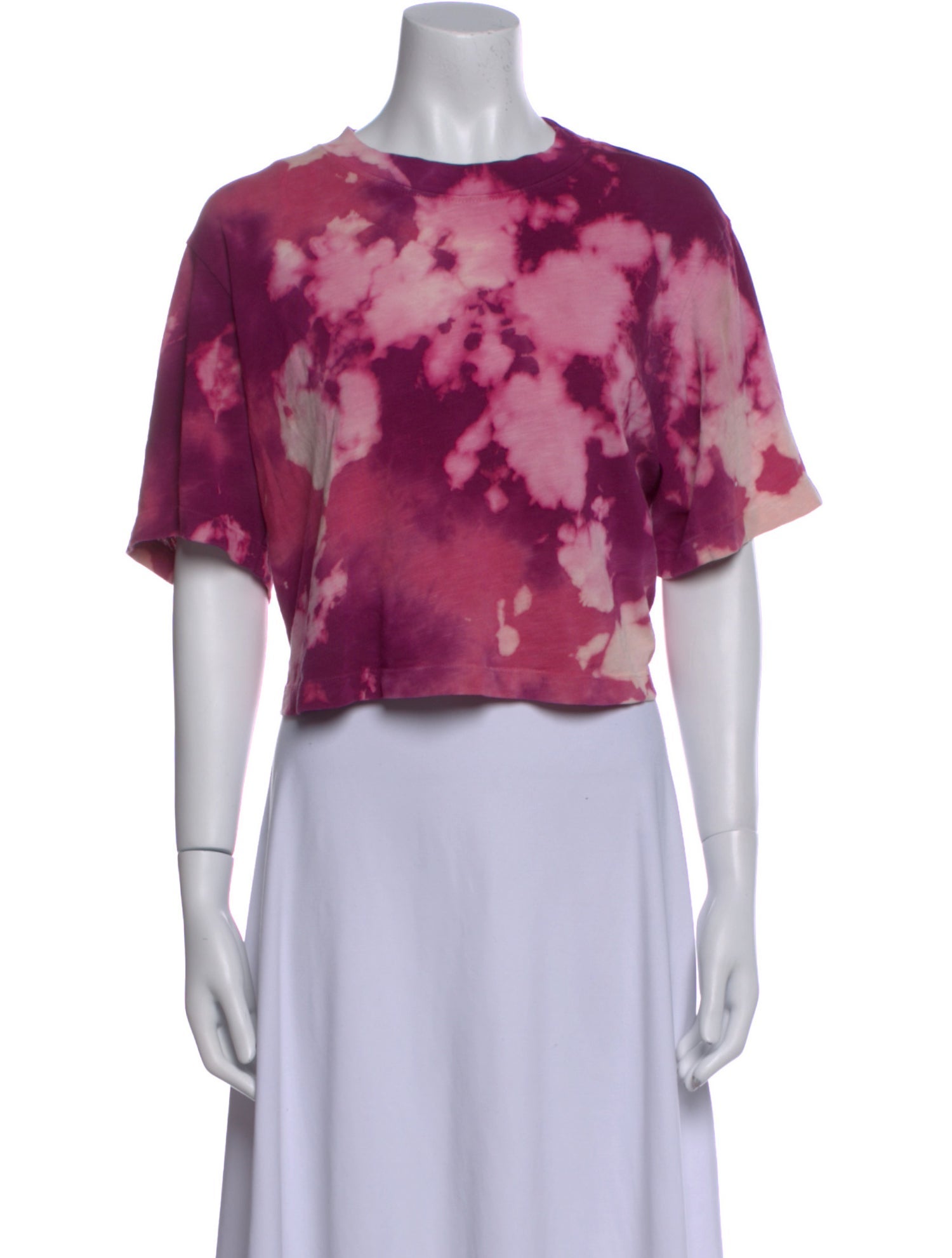 Cotton Citizen Tie-Dye Print Bateau Neckline Crop Top