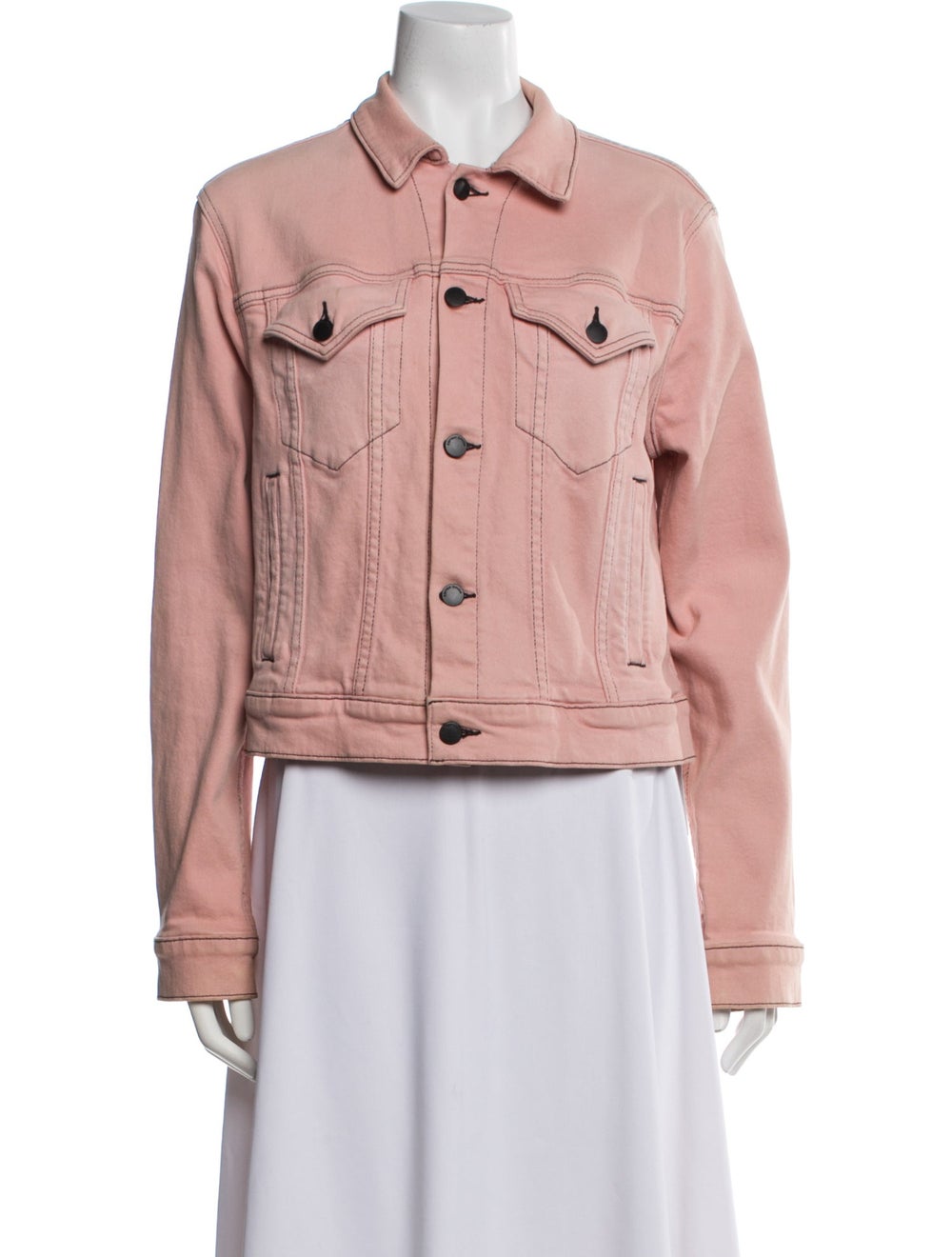 Cotton Citizen Denim Jacket Pink Pointed Collar S… - image 1