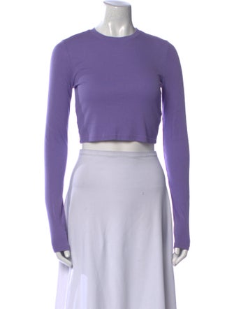 Cotton Citizen Crew Neck Long Sleeve Crop Top