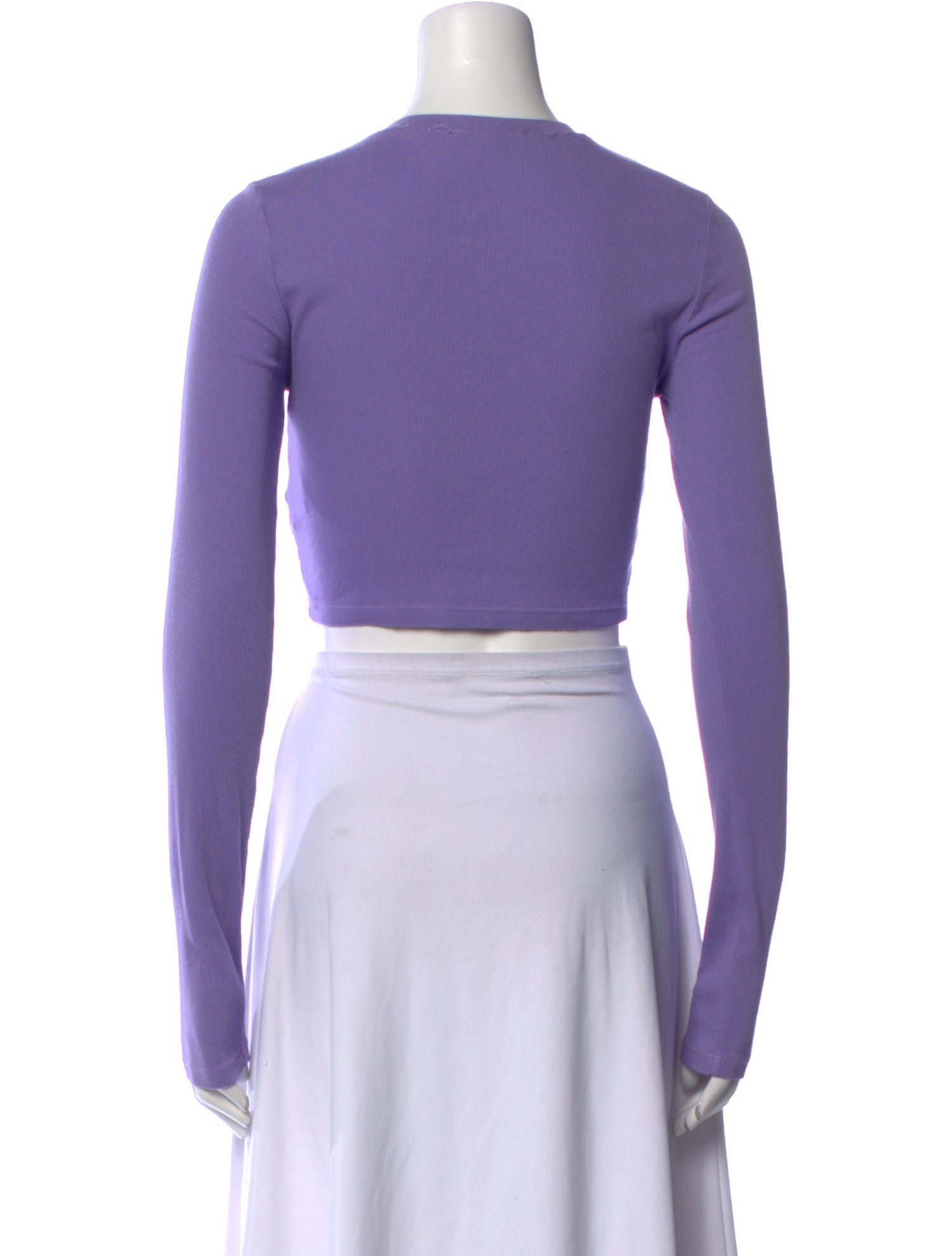 Cotton Citizen Crew Neck Long Sleeve Crop Top