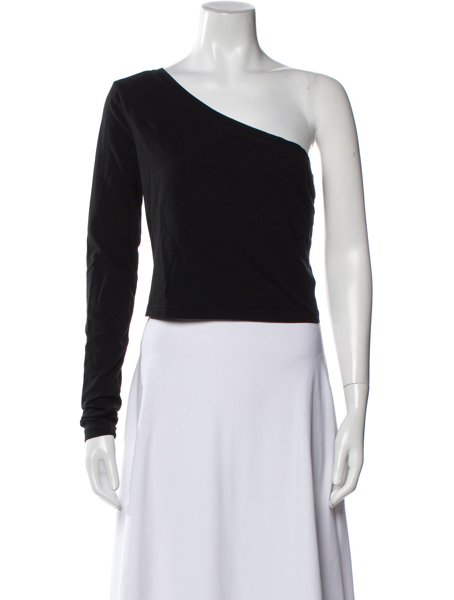 Cotton Citizen One-Shoulder Long Sleeve Crop Top