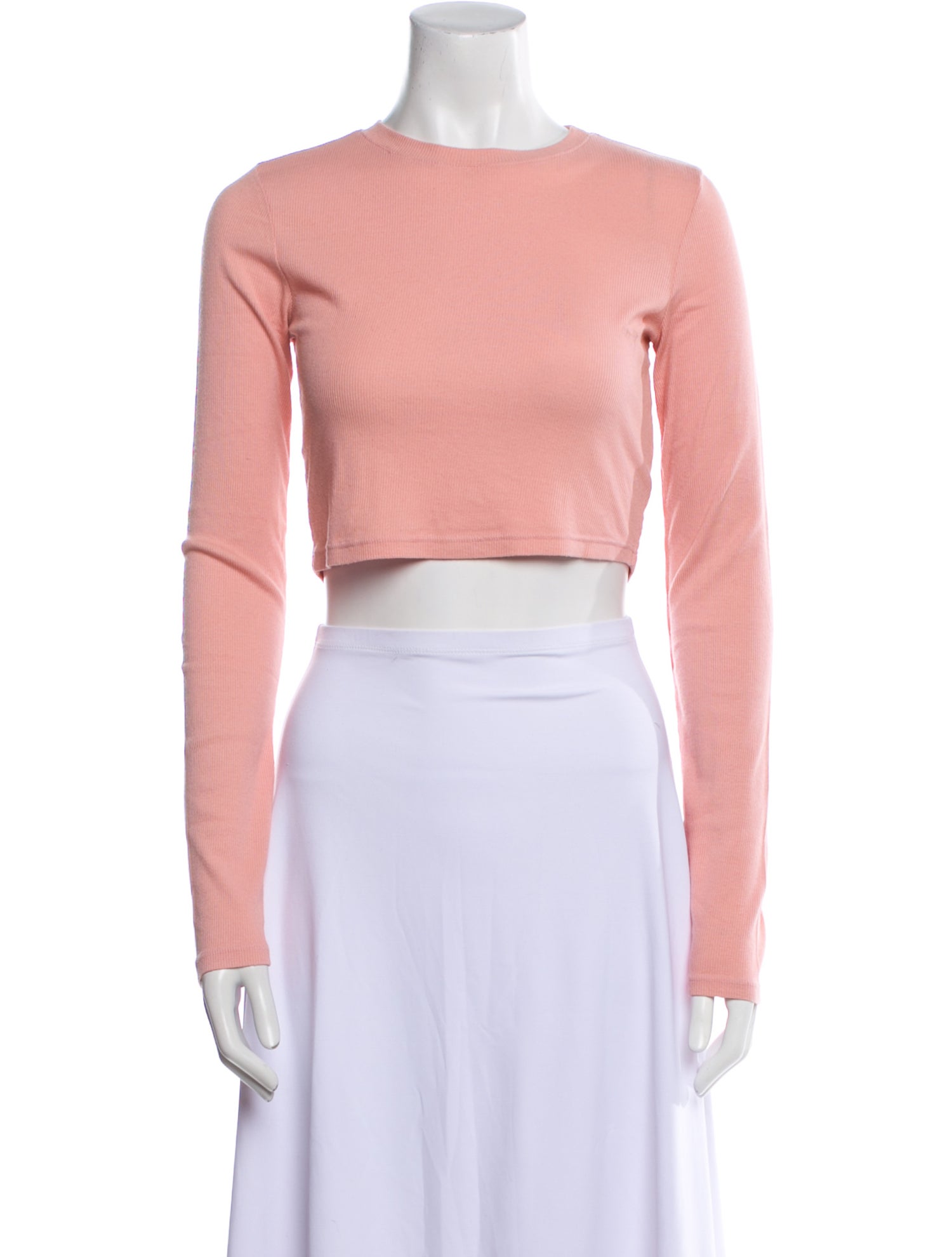 Cotton Citizen Crew Neck Long Sleeve Crop Top