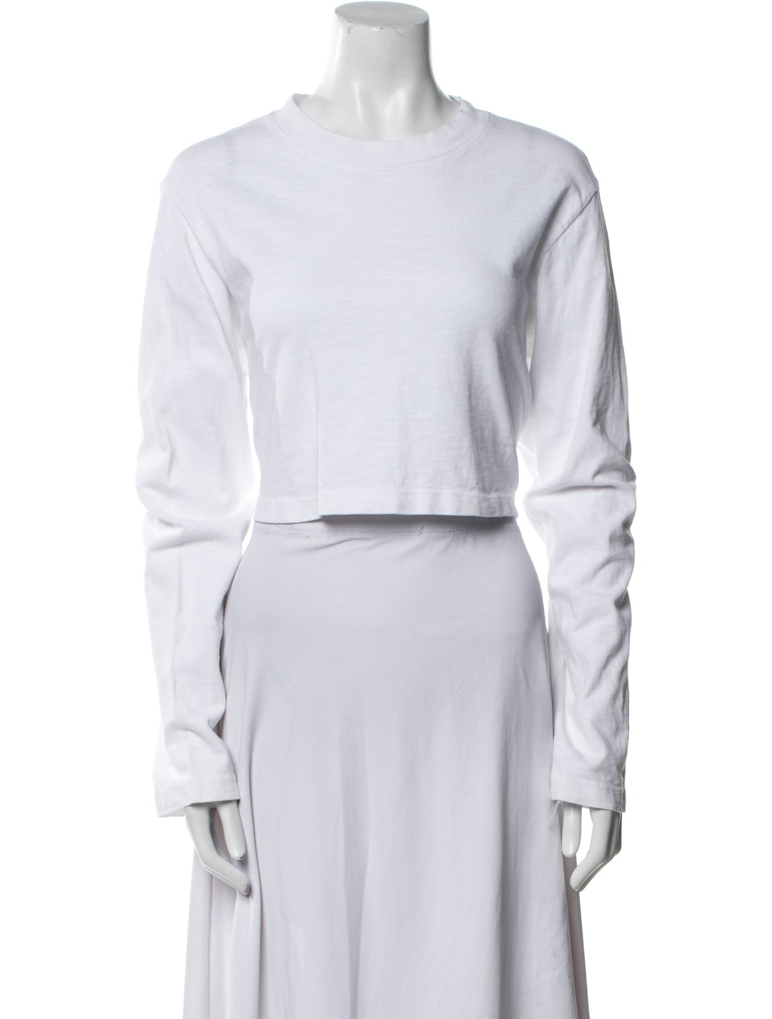 Cotton Citizen Crew Neck Long Sleeve Crop Top