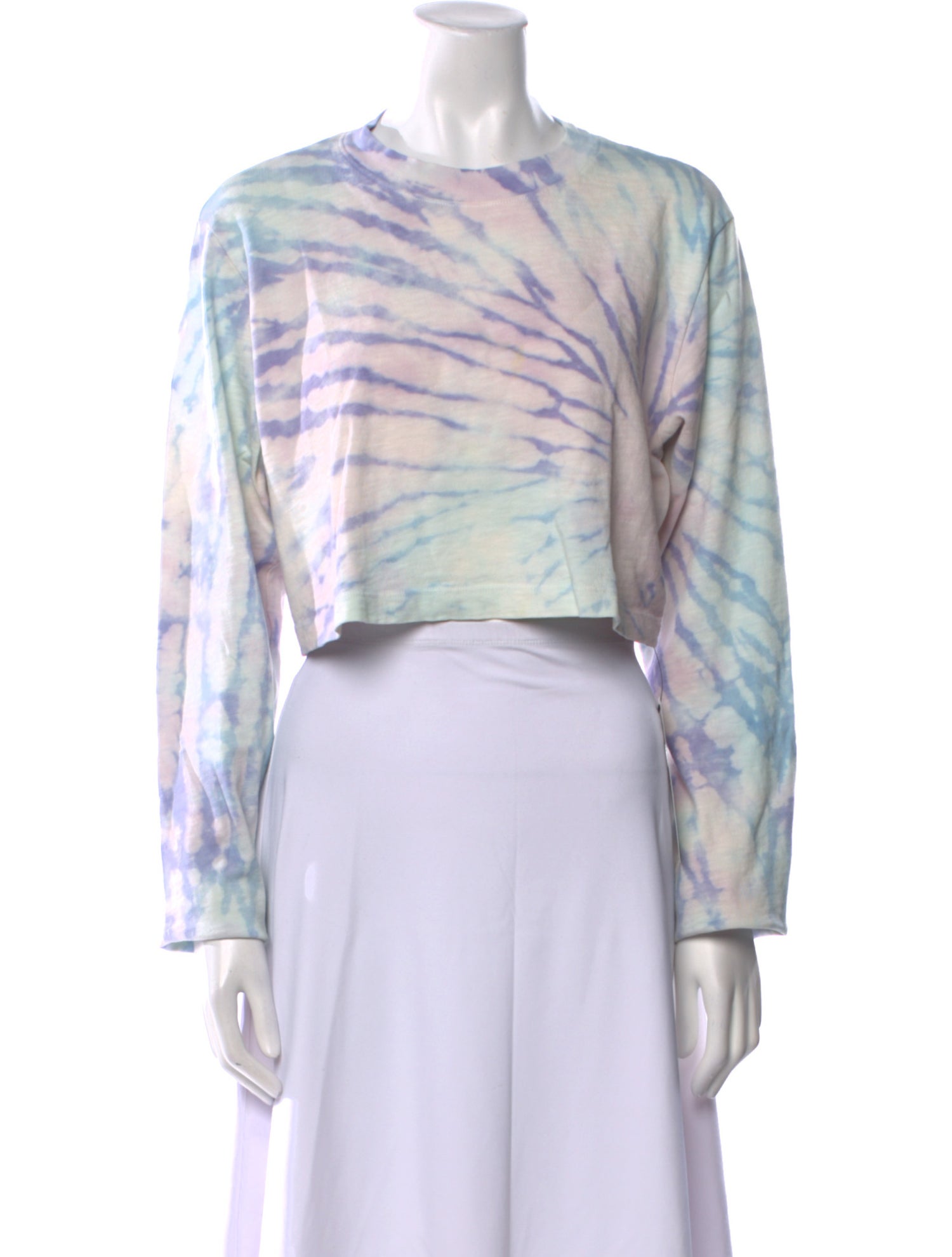 Cotton Citizen Tie-Dye Print Crew Neck Crop Top