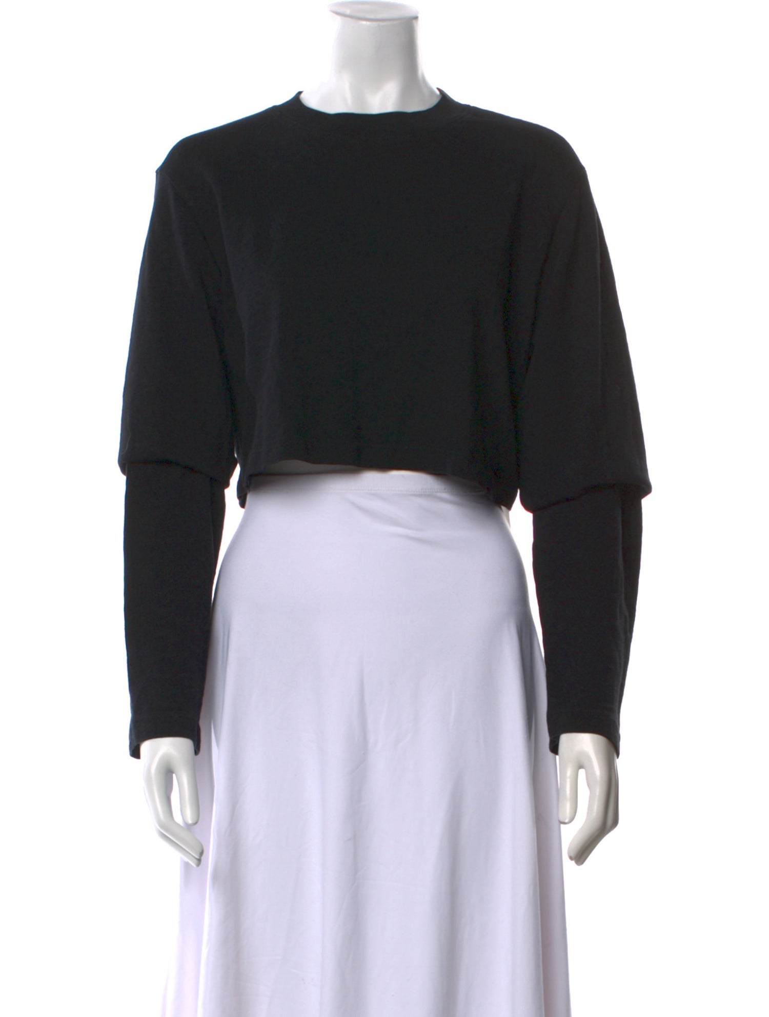 Cotton Citizen Crew Neck Long Sleeve Crop Top