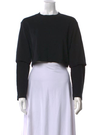 Cotton Citizen Crew Neck Long Sleeve Crop Top