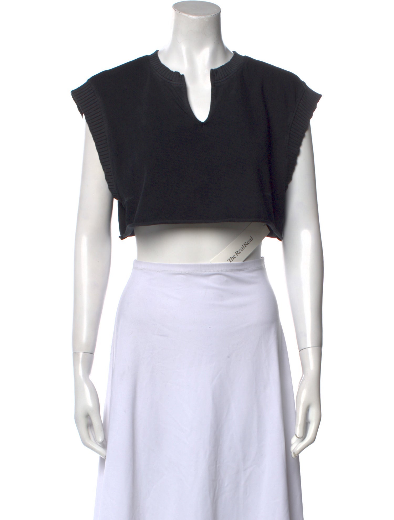 Cotton Citizen V-Neck Short Sleeve Crop Top