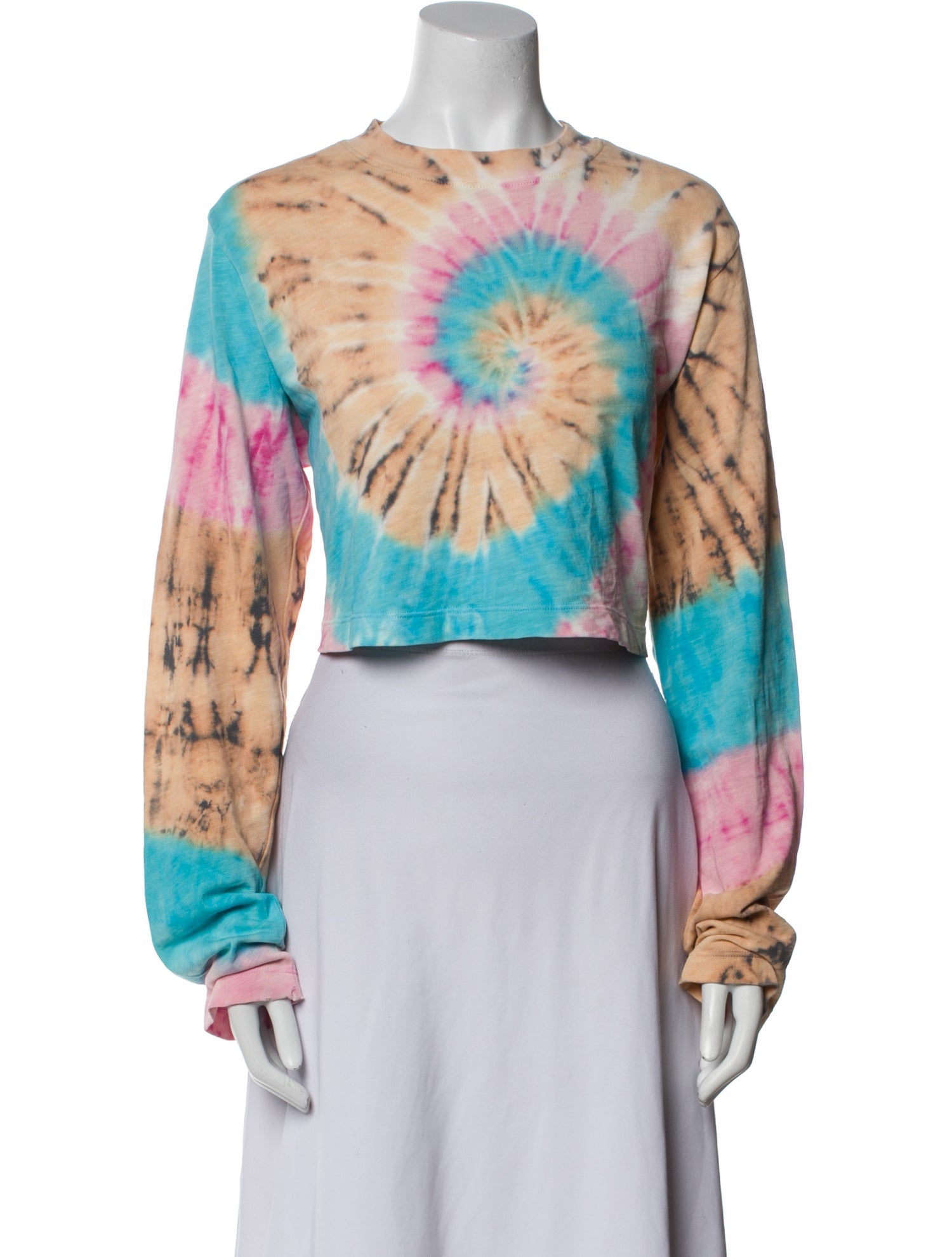 Cotton Citizen Tie-Dye Print Bateau Neckline Crop Top