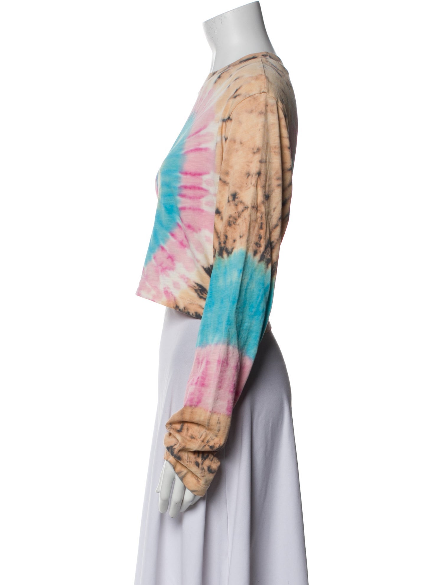 Cotton Citizen Tie-Dye Print Bateau Neckline Crop Top