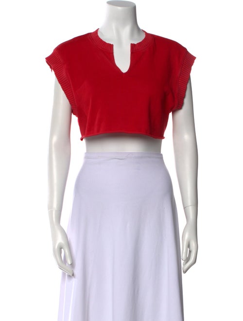 Cotton Citizen V-Neck Short Sleeve Crop Top