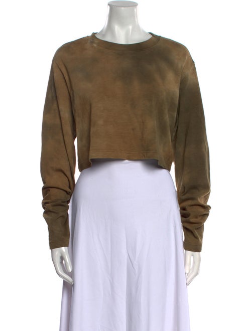 Cotton Citizen Crew Neck Long Sleeve Crop Top