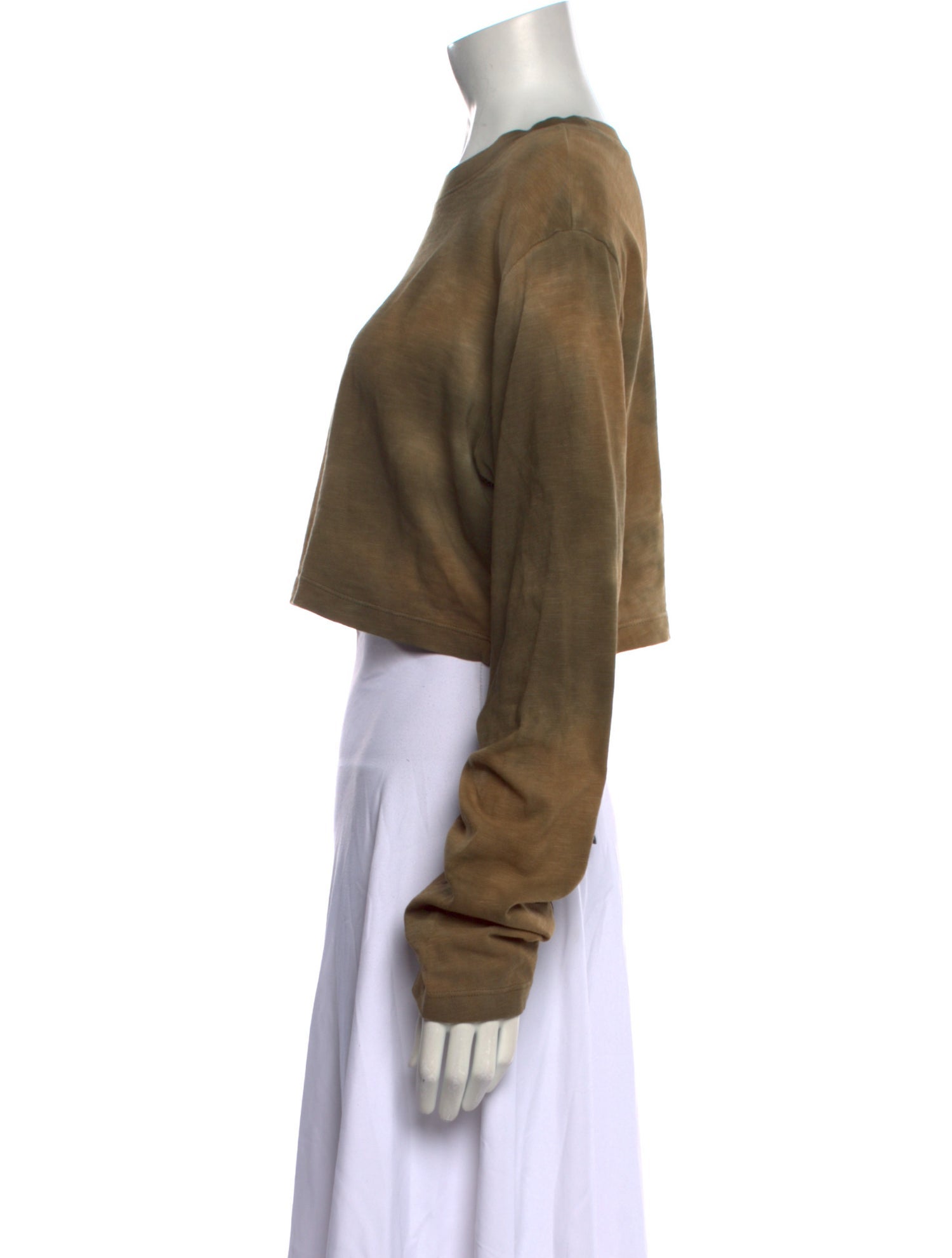 Cotton Citizen Crew Neck Long Sleeve Crop Top