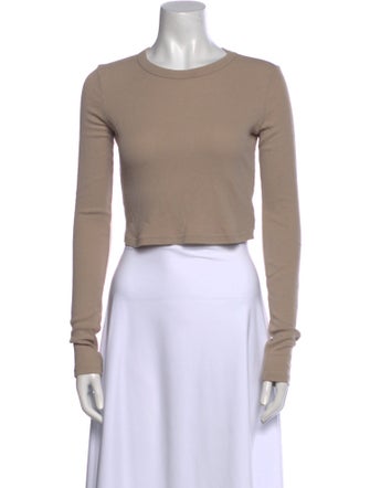 Cotton Citizen Scoop Neck Long Sleeve Crop Top