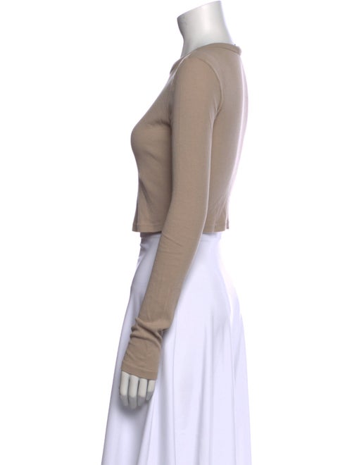 Cotton Citizen Scoop Neck Long Sleeve Crop Top