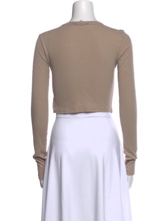 Cotton Citizen Scoop Neck Long Sleeve Crop Top