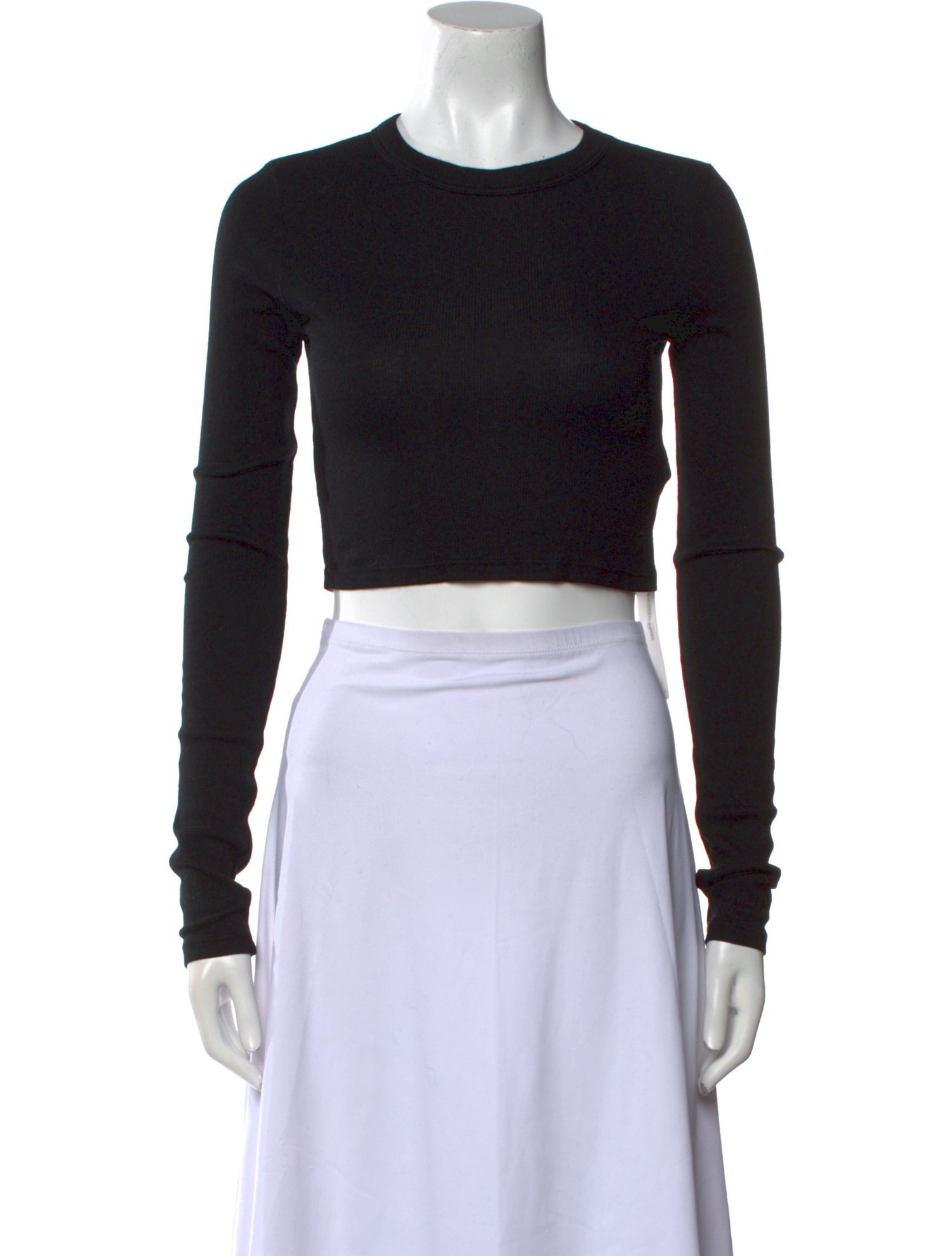 Cotton Citizen Crew Neck Long Sleeve Crop Top