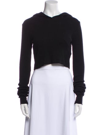 Cotton Citizen V-Neck Long Sleeve Crop Top