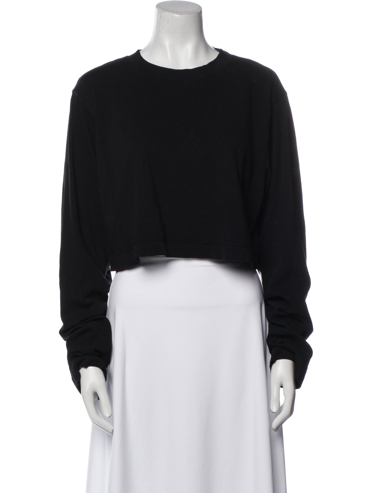 Cotton Citizen Crew Neck Long Sleeve Crop Top