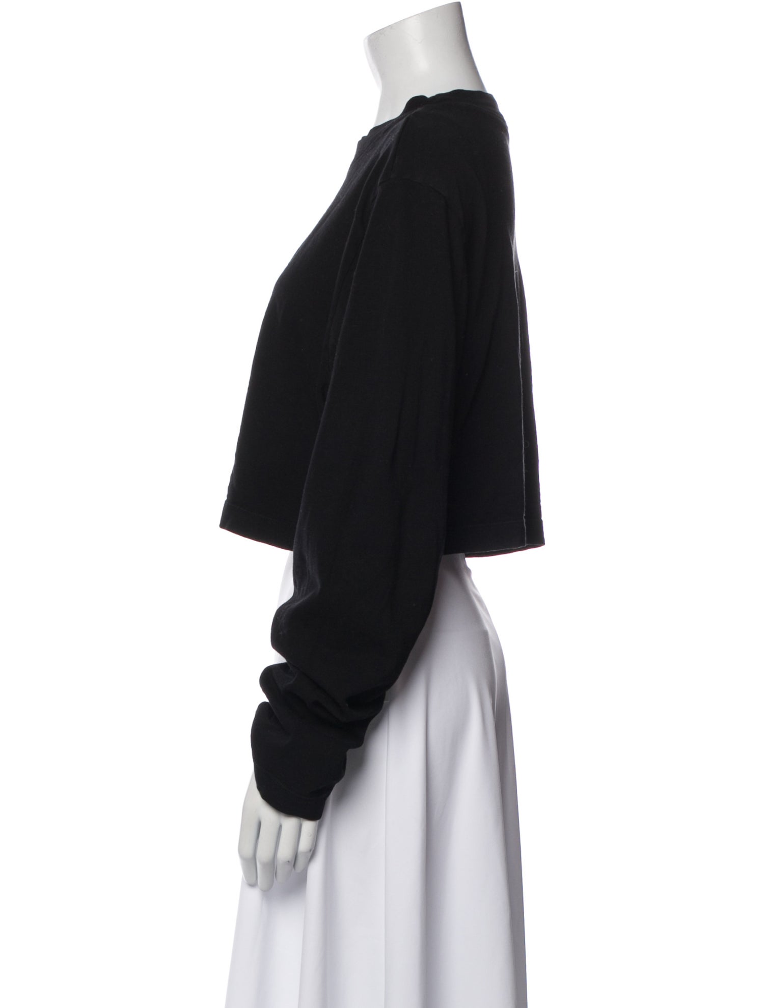 Cotton Citizen Crew Neck Long Sleeve Crop Top