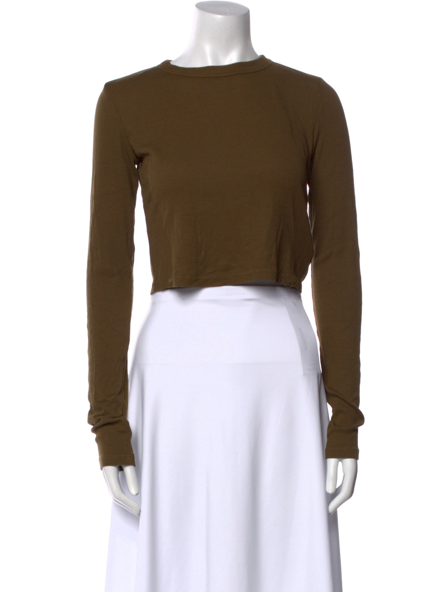 Cotton Citizen Bateau Neckline Long Sleeve Crop Top