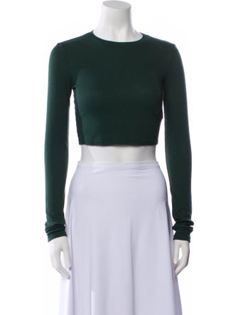 Cotton Citizen Crew Neck Long Sleeve Crop Top
