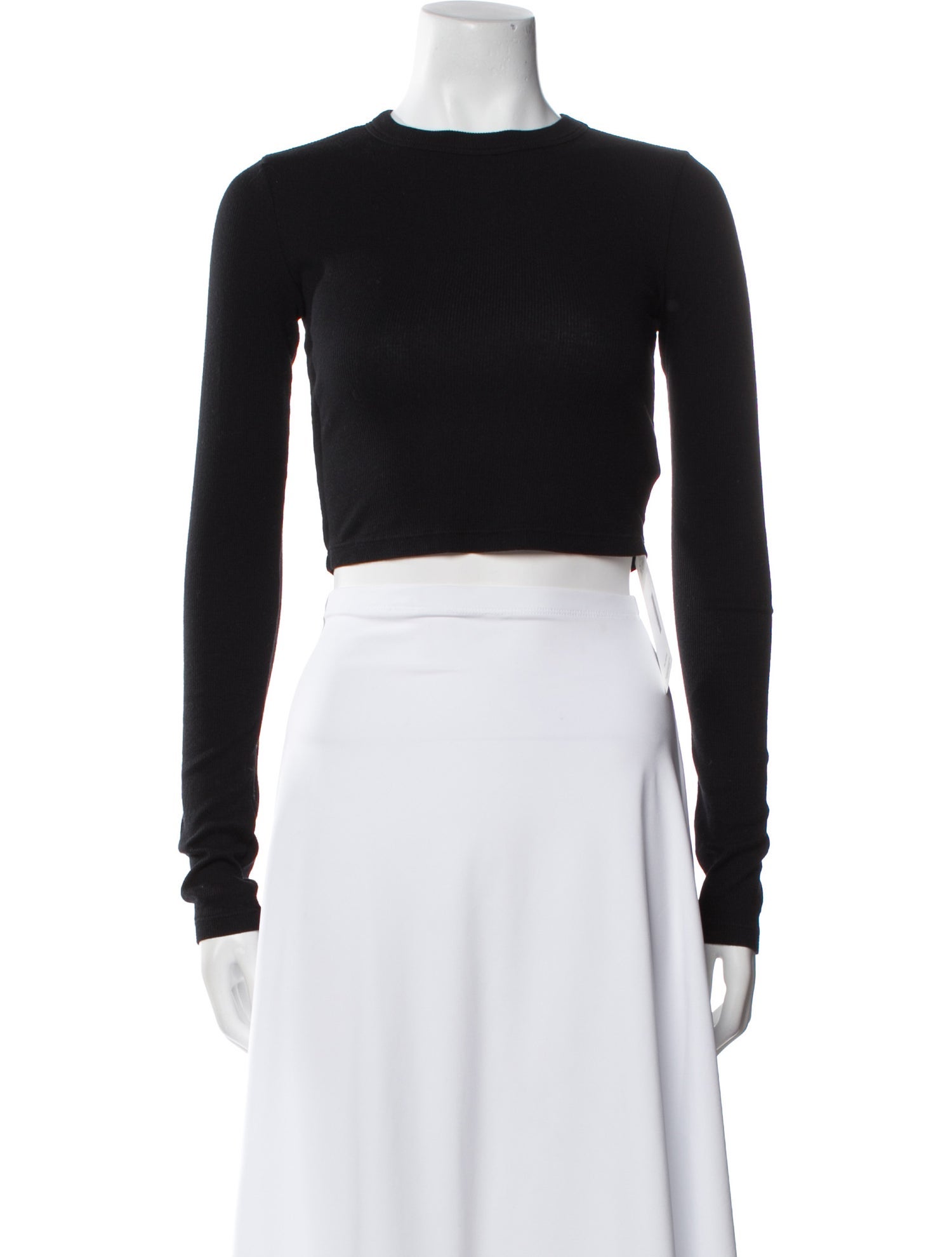 Cotton Citizen Crew Neck Long Sleeve Crop Top