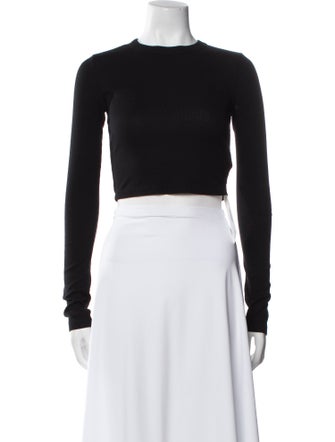 Cotton Citizen Crew Neck Long Sleeve Crop Top