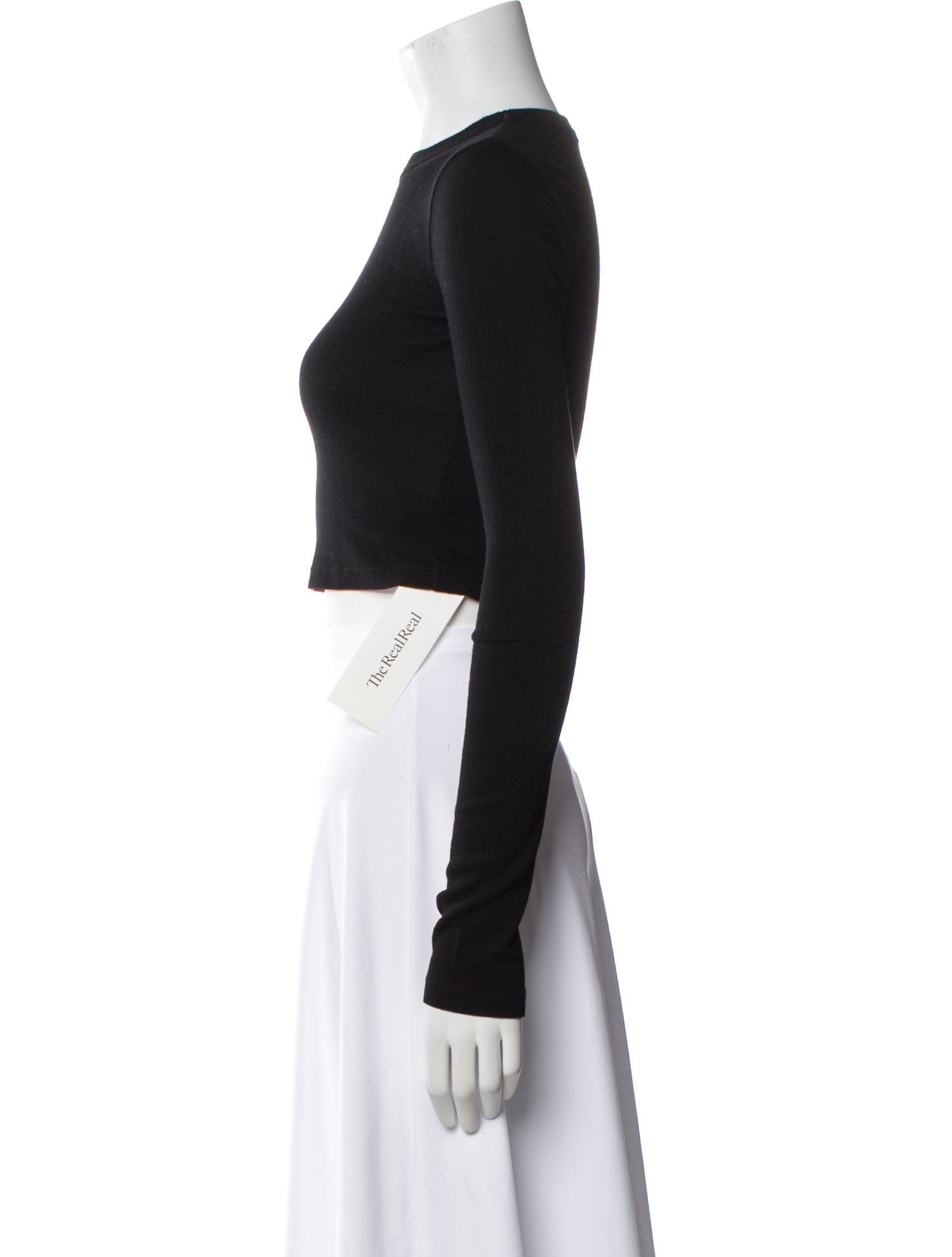 Cotton Citizen Crew Neck Long Sleeve Crop Top