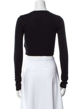 Cotton Citizen Crew Neck Long Sleeve Crop Top