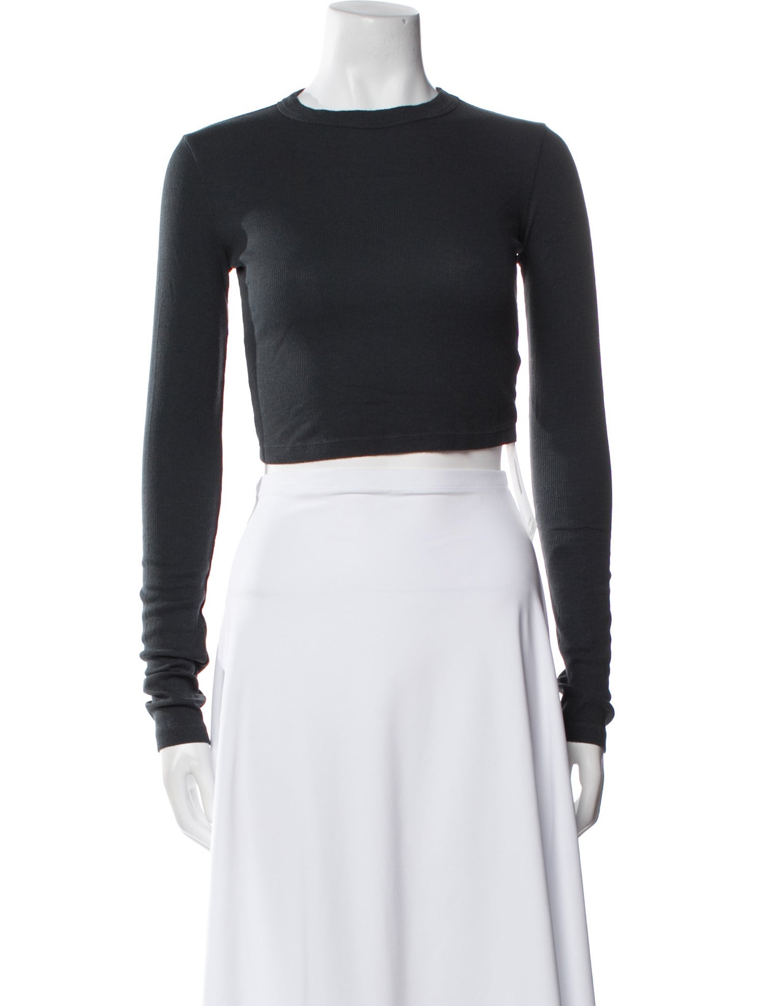 Cotton Citizen Scoop Neck Long Sleeve Crop Top