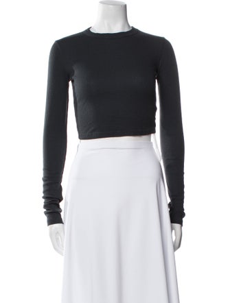 Cotton Citizen Scoop Neck Long Sleeve Crop Top
