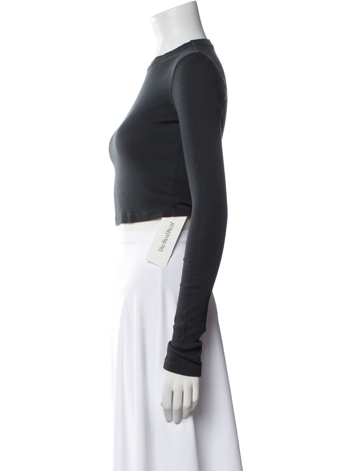 Cotton Citizen Scoop Neck Long Sleeve Crop Top