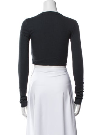Cotton Citizen Scoop Neck Long Sleeve Crop Top
