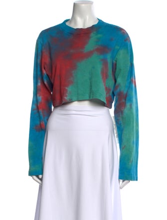 Cotton Citizen Tie-Dye Print Crew Neck Crop Top