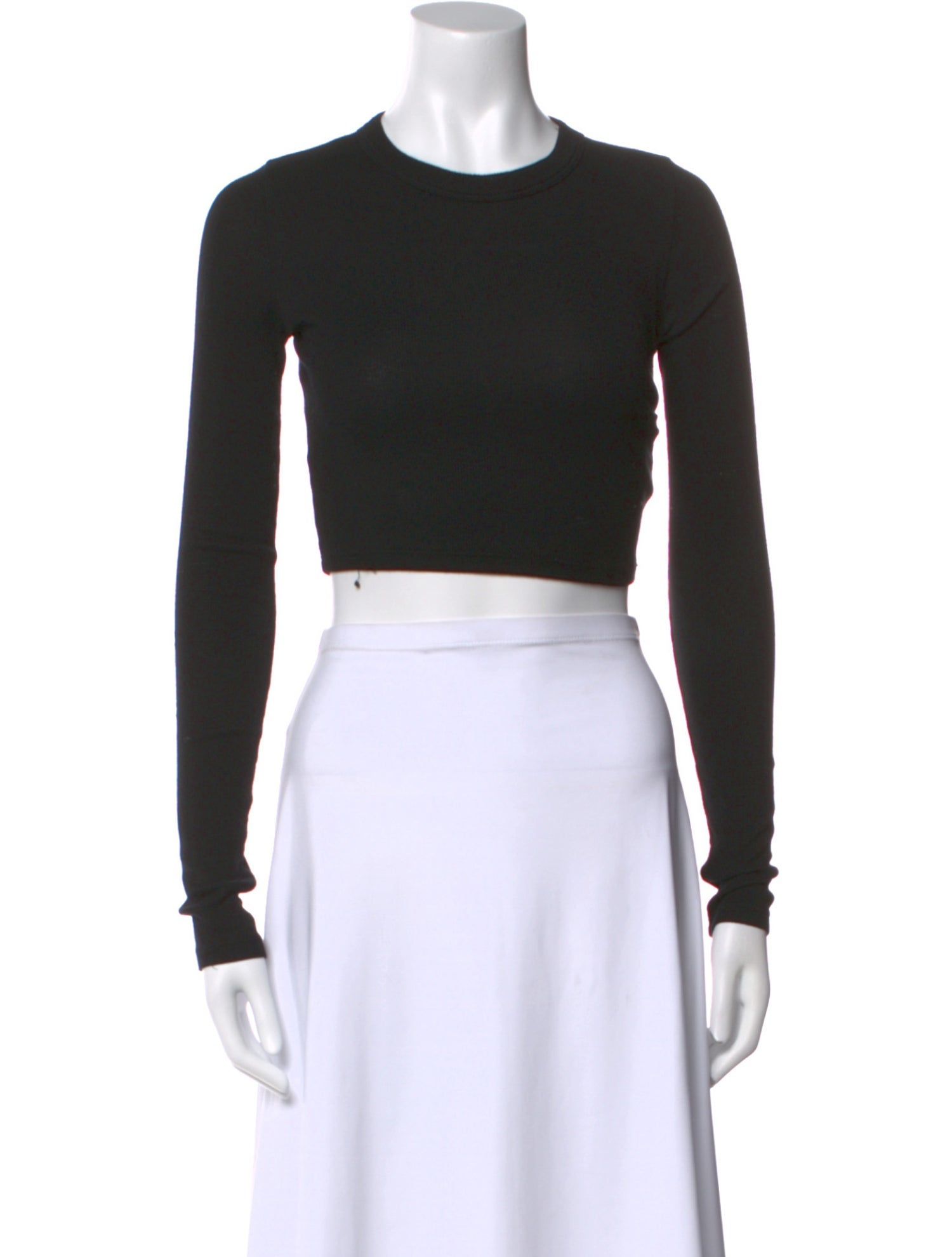 Cotton Citizen Crew Neck Long Sleeve Crop Top