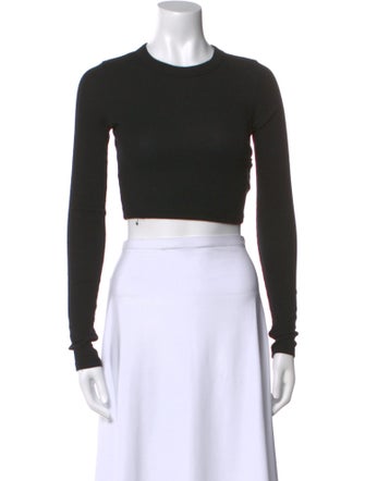 Cotton Citizen Crew Neck Long Sleeve Crop Top